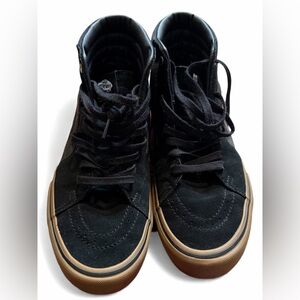 Vans Men's Black and Brown High-Top Sneakers